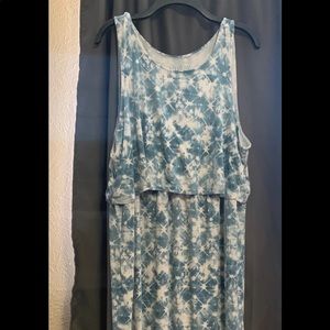 Long blue maternity and nursing dress XXL